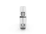 White gold Round Diamond Square Station Mens Band_2