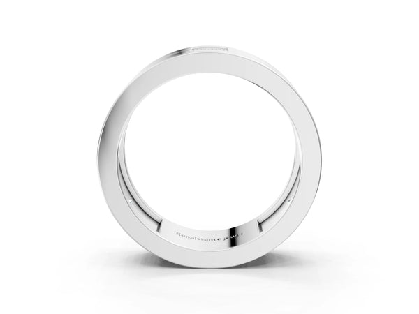 Platinum Round Diamond Square Station Mens Band