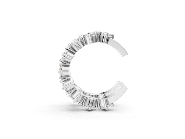 Platinum Round Diamond Starlight Ear Cuff