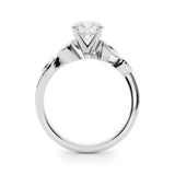 White gold Round Diamond Swirl Band with Prong Setting 2