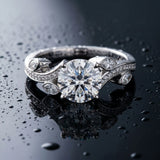 White gold Round Diamond Swirl Band with Prong Setting_10