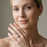 White gold Round Diamond Swirl Band with Prong Setting_8
