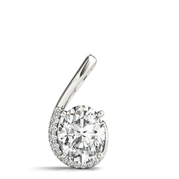 White gold Round Diamond Swirl Pendant with Prong Setting 1