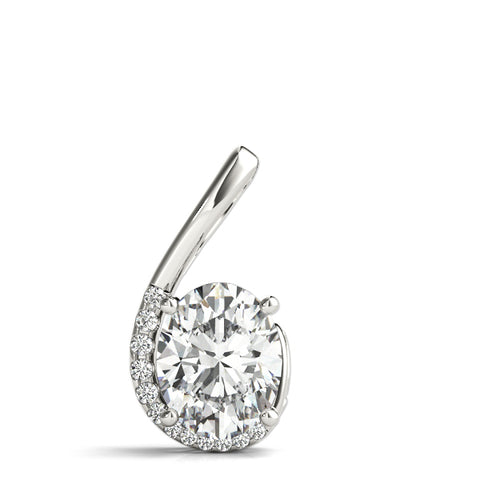 White gold Round Diamond Swirl Pendant with Prong Setting 1