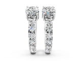 White gold Round Diamond Taylor Huggie Hoop Earrings