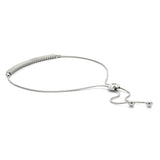 White gold Round Diamond Tennis Bracelet with Box Chain and Bar Prong Setting 1