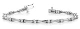 White gold Round Diamond Tennis Bracelet with Channel Set Stones and Four-Prong Setting