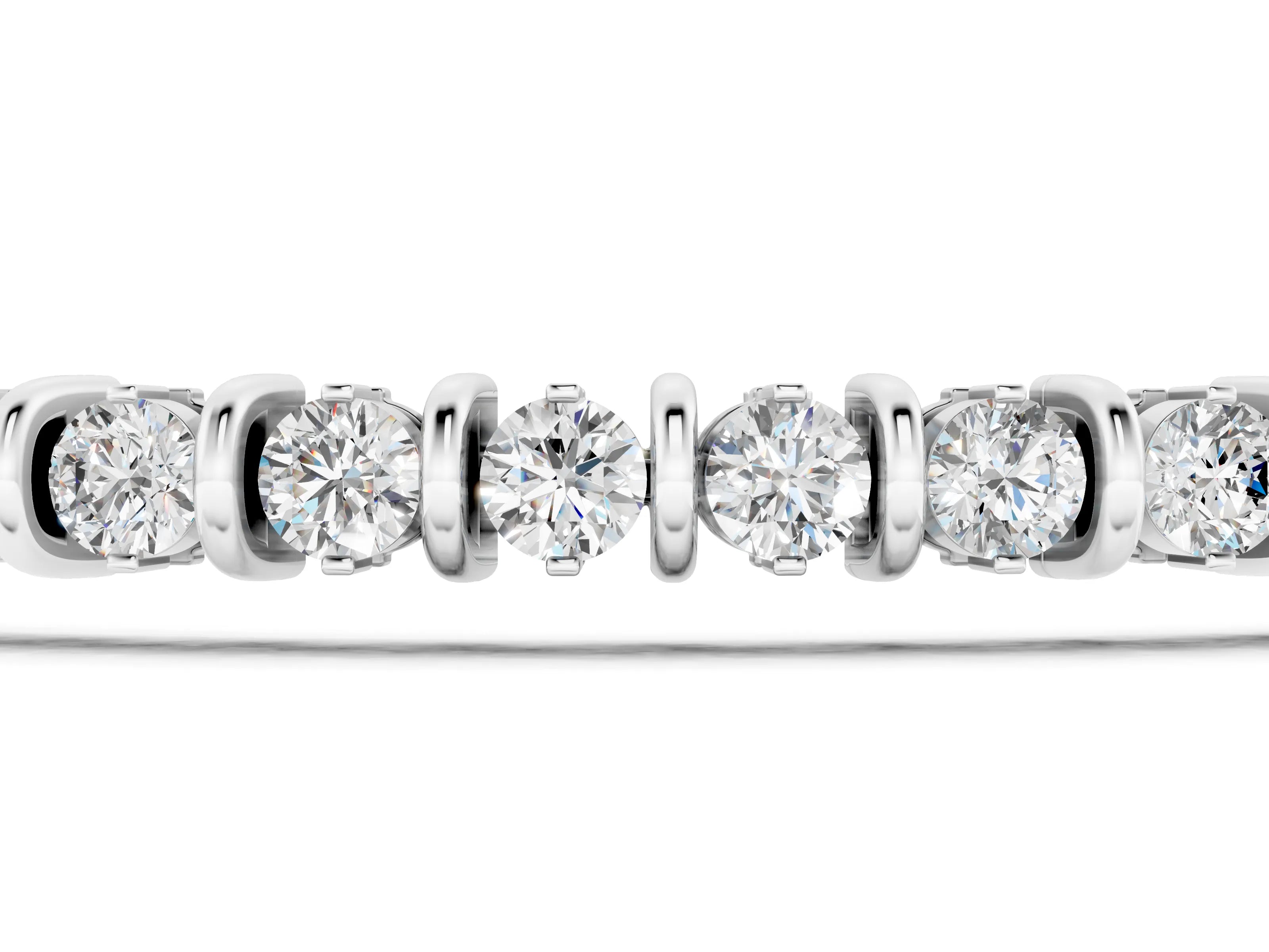 White gold Round Diamond Tennis Bracelet with Channel Setting and Box Clasp_1