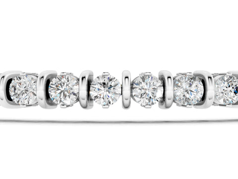 White gold Round Diamond Tennis Bracelet with Channel Setting and Box Clasp_1