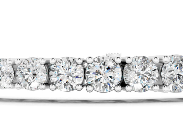 Silver Round Diamond Tennis Bracelet with Four-Prong Setting on a White Gold Band