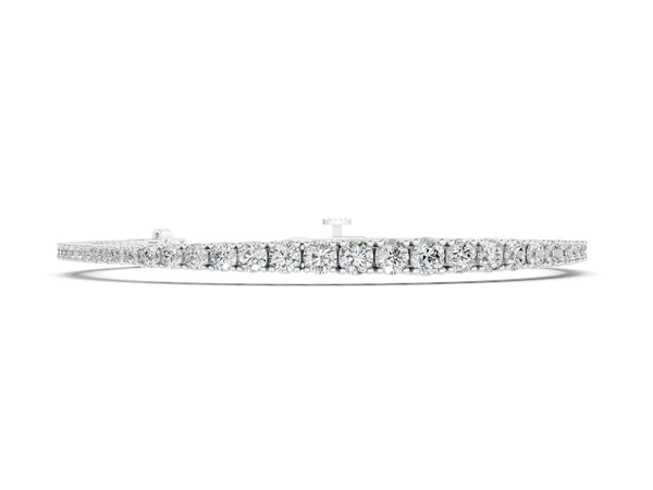 White gold Round Diamond Tennis Bracelet with Four-Prong Setting on a White Gold Band