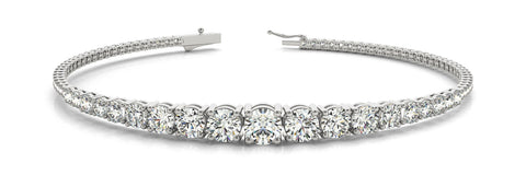 White gold Round Diamond Tennis Bracelet with Four-Prong Setting on a White Gold Band