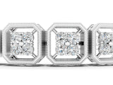 White gold Round Diamond Tennis Bracelet with Milgrain Bezel Setting_13