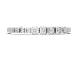 White gold Round Diamond Tennis Bracelet with Milgrain Bezel Setting_33