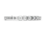 White gold Round Diamond Tennis Bracelet with Milgrain Bezel Setting_4