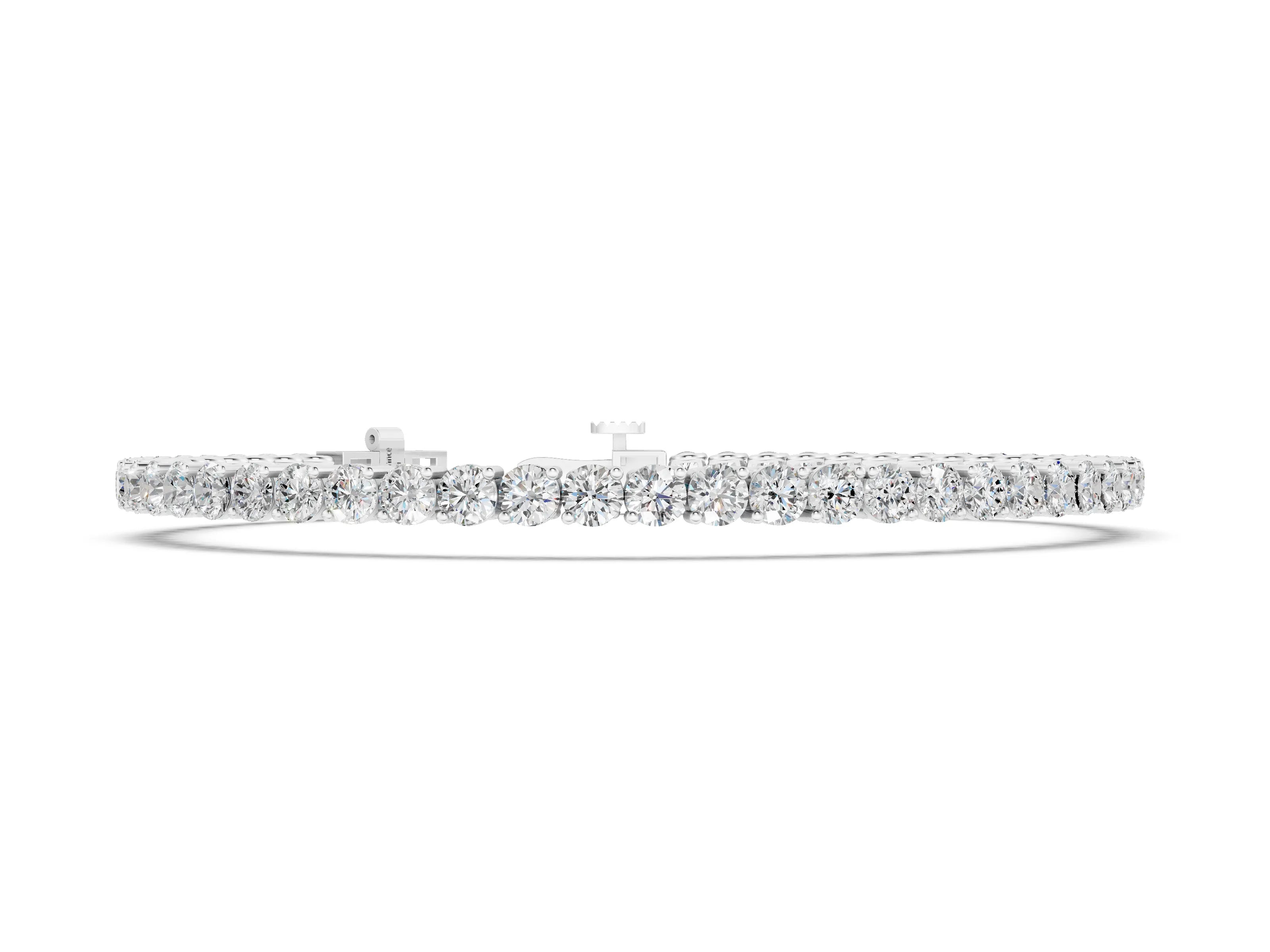 White gold Round Diamond Tennis Bracelet with Prong Setting and Box Clasp