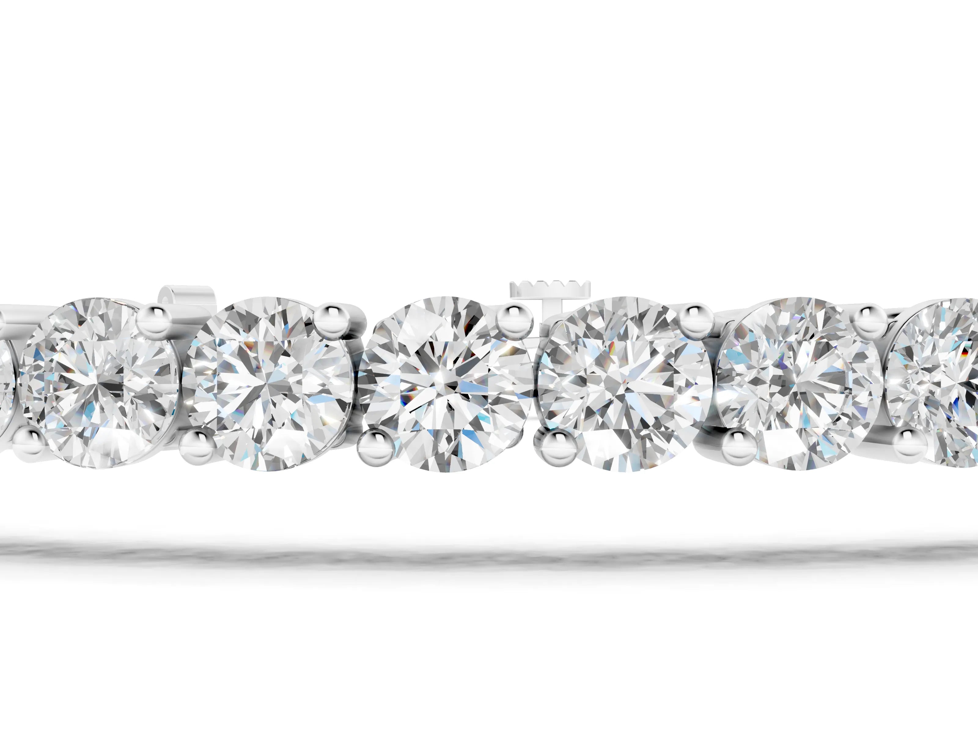 White gold Round Diamond Tennis Bracelet with Prong Setting and Box Clasp_1