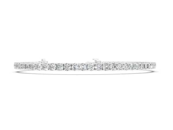 White gold Round Diamond Tennis Bracelet with Prong Setting in White Gold