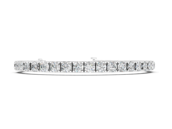 Silver Round Diamond Tennis Bracelet with Prong Setting
