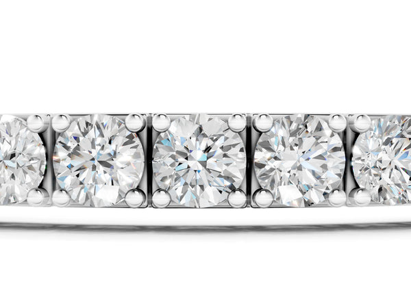 Silver Round Diamond Tennis Bracelet with Prong Setting