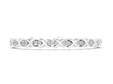 White gold Round Diamond Tennis Bracelet with X-Link Band and Prong Setting_2
