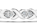 White gold Round Diamond Tennis Bracelet with X-Link Band and Prong Setting_3