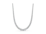 White gold Round Diamond Tennis Necklace with Bezel Setting and Prong Setting_3