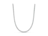 Silver 2.95 Carat E VS Round Diamond Tennis Necklace with Four-Prong Setting