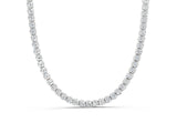 Silver 2.95 Carat E VS Round Diamond Tennis Necklace with Four-Prong Setting