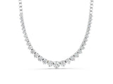 White gold Round Diamond Tennis Necklace with Graduated Prong Setting