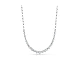 White gold Round Diamond Tennis Necklace with Graduated Prong Setting_3