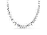 White gold Round Diamond Tennis Necklace with Prong Setting and Bead Chain_22