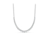 White gold Round Diamond Tennis Necklace with Prong Setting and Bead Chain_23