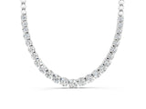 White gold Round Diamond Tennis Necklace with Prong Setting and Bead Chain_4