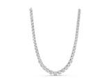 10K White Gold 10.25 Carat E VS Round Diamond Tennis Necklace with Prong Setting