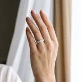 White gold Round Diamond Three-Stone Engagement Ring with Prong Setting and Pavé Band_25