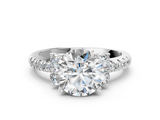 White gold Round Diamond Three-Stone Pave Band with Four-Prong Setting_57