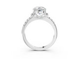 White gold Round Diamond Three-Stone Pave Band with Four-Prong Setting_60