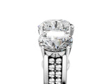 White gold Round Diamond Three-Stone Ring with Prong Setting and Textured Band_11