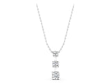 White gold Round Diamond Triple Bar Pendant with Four-Prong Setting_7