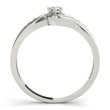 White gold Round Diamond Twist Band with Pavé Setting 2