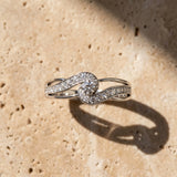 White gold Round Diamond Twist Band with Pavé Setting_30