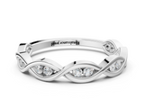 White gold Round Diamond Twist Eternity Band with Bezel Setting_12