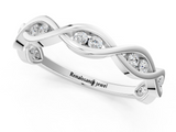 White gold Round Diamond Twist Eternity Band with Bezel Setting_13