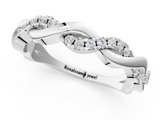 White gold Round Diamond Twist Eternity Band with Pavé Setting_35
