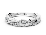White gold Round Diamond Twist Eternity Band with Pavé Setting_35