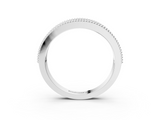 Silver Round Diamond Twist Milgrain Band with Bezel Setting