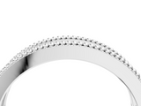 Silver Round Diamond Twist Milgrain Band with Bezel Setting