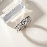 Silver Round Diamond Twist Milgrain Band with Bezel Setting