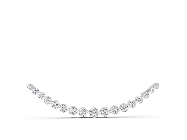 Silver Round Diamond V-Prong Bar Pendant